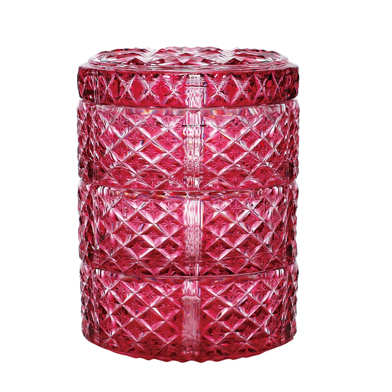 Amazon｜山下工芸 薩摩切子 伝匠秀逸品三段重 金赤 φ10.5×13.3cm